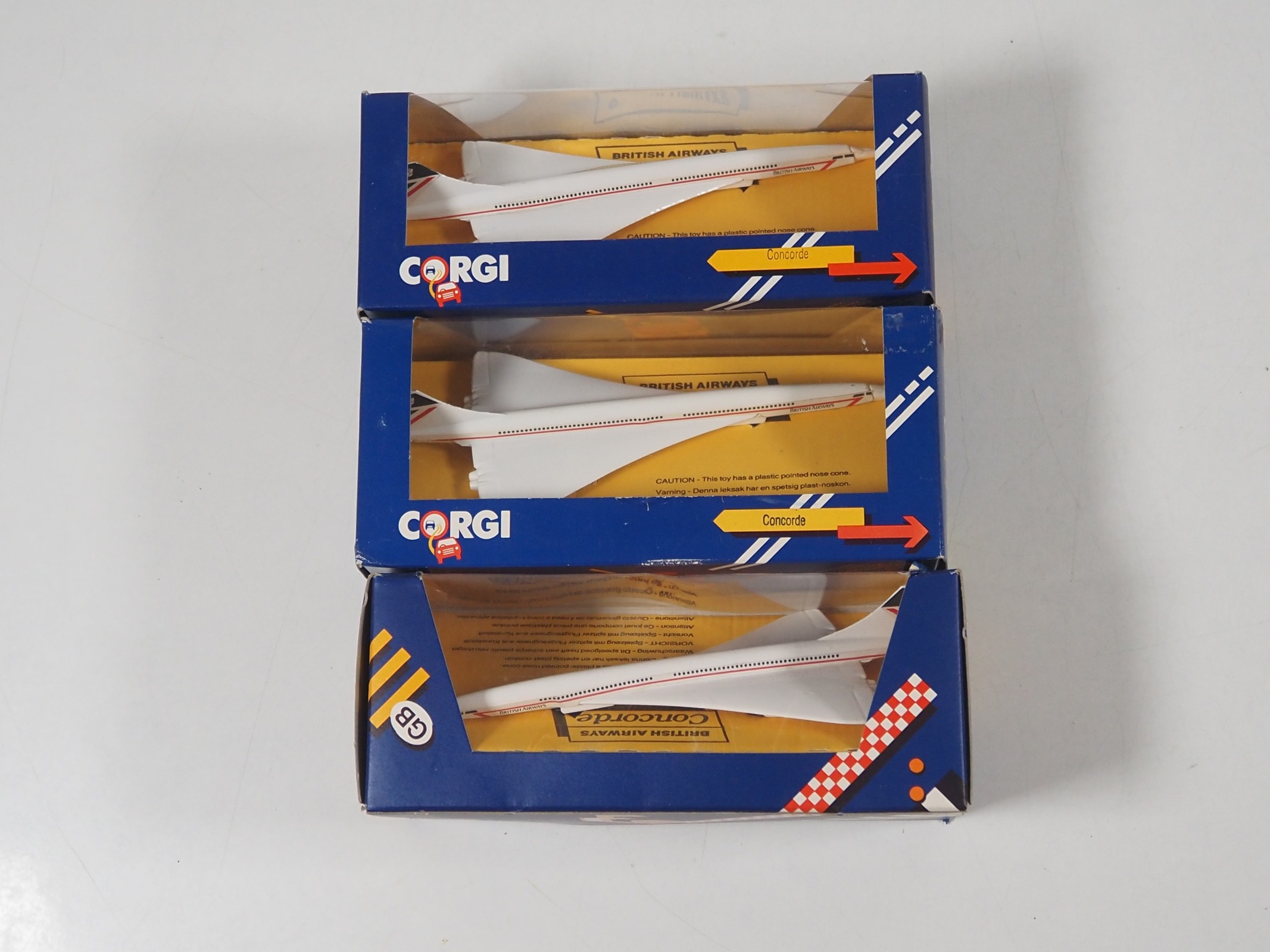 Lot 541 - A group of CORGI Concorde models mostly