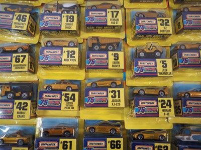 Lot 48 - A group of MATCHBOX USA carded diecast gold...