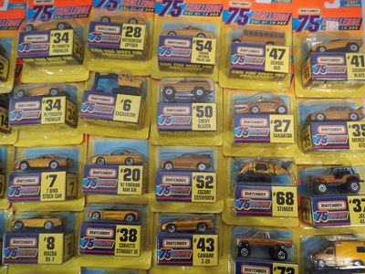 Lot 48 - A group of MATCHBOX USA carded diecast gold...