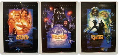 Lot 784 - STAR WARS - A set of three one sheet film...