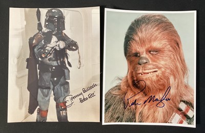 Lot 742 - STAR WARS: A pair of autographed 8" x 10"...