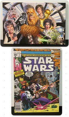 Lot 764 - A STAR WARS caricature canvas painting signed...