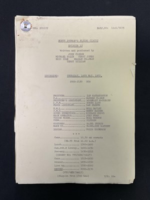 Lot 428 - Three original camera scripts for MONTY PYTHON'...