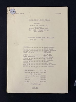 Lot 428 - Three original camera scripts for MONTY PYTHON'...