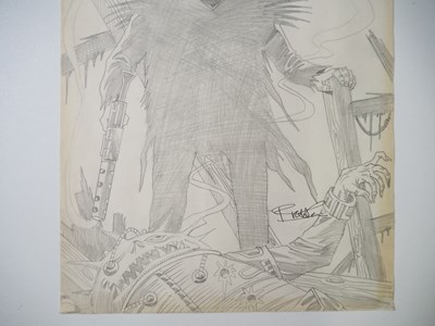 Lot 200 - BRETT EWINS SIGNED PENCIL SKETCH / 2000AD PROG...