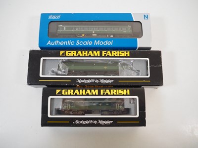 Lot 8 - A group of N gauge diesel locomotives...
