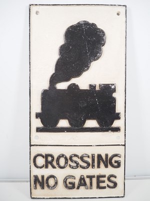 Lot 257 - A cast iron vintage road sign 'Crossing No...