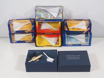 Lot 624 - A group of CORGI Concorde models mostly modern...