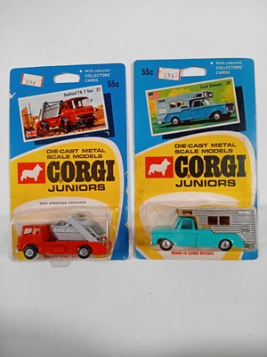 Lot 303 - A pair of CORGI Juniors on original Regular...