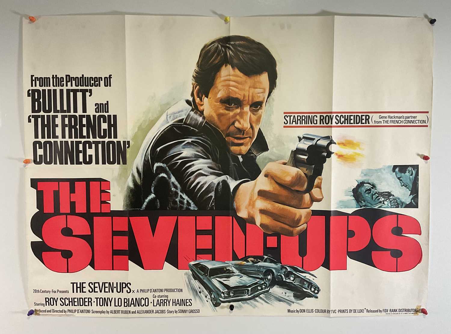 Lot 37 - THE SEVEN-UPS (1973) UK Quad film poster for...