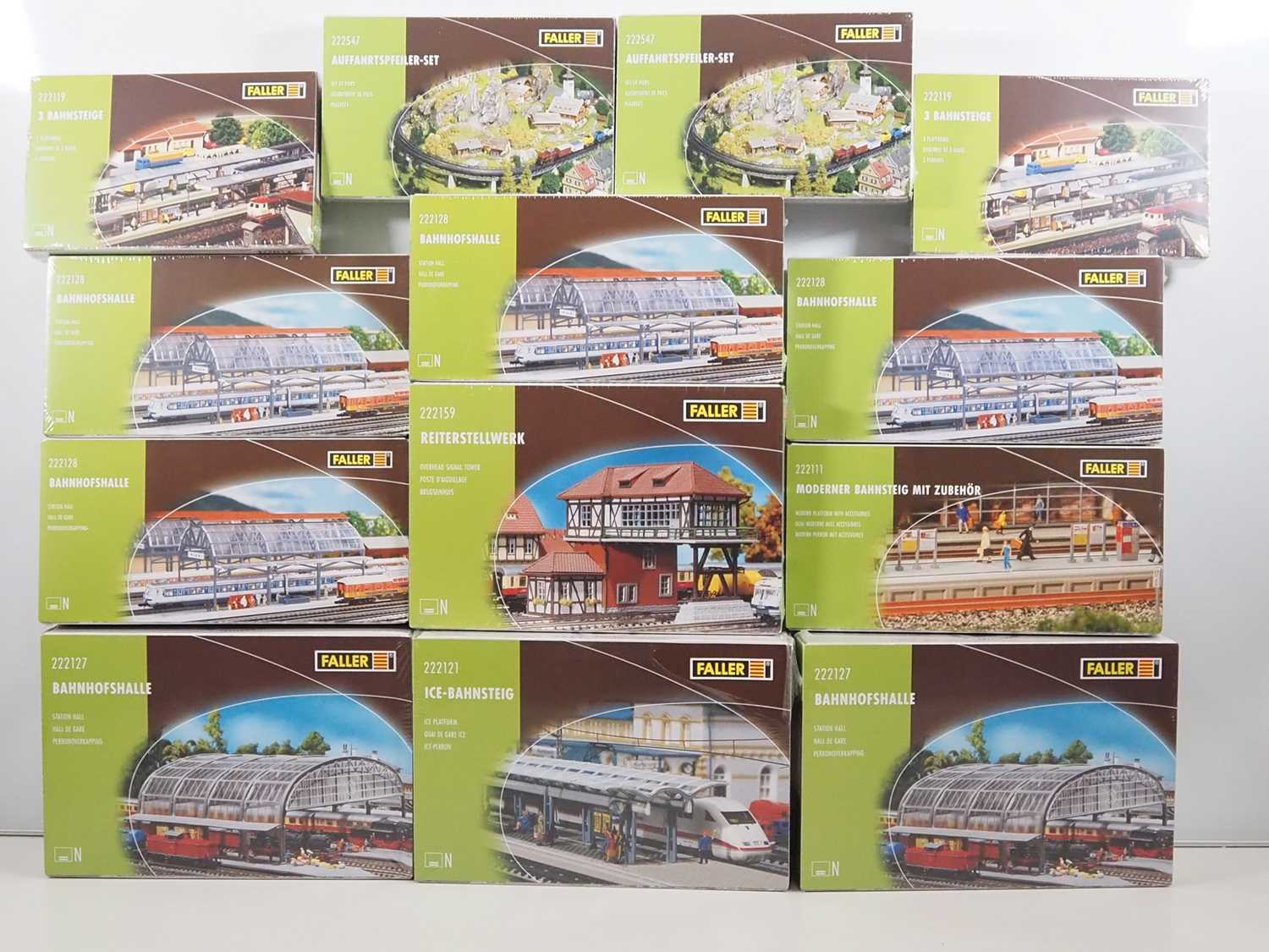 Lot 46 - A group N gauge building kits by FALLER - all...