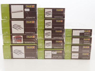 Lot 46 - A group N gauge building kits by FALLER - all...