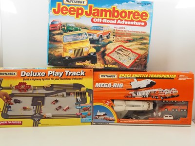 Lot 581 - MATCHBOX - diecast playsets comprising' Jeep...