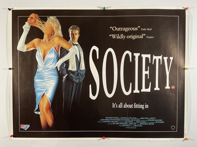 Lot 249 - SOCIETY (1990) UK Quad film poster, printed by...