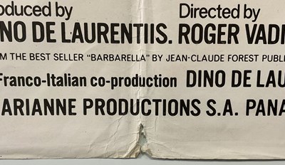 Lot 205 - BARBARELLA (1968) UK Quad film poster, Renato...