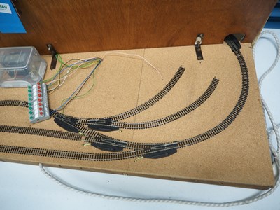 Lot 10 - An oval N gauge double sided test track with...