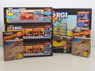 Lot 451 - CORGI - 4 x playsets comprising 2 x Texaco...