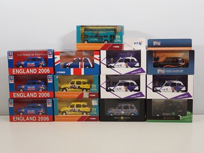 Lot 454 - CORGI - Promotional London taxis in various...