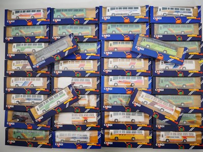 Lot 471 - CORGI - Diecast buses in blue window boxes -...