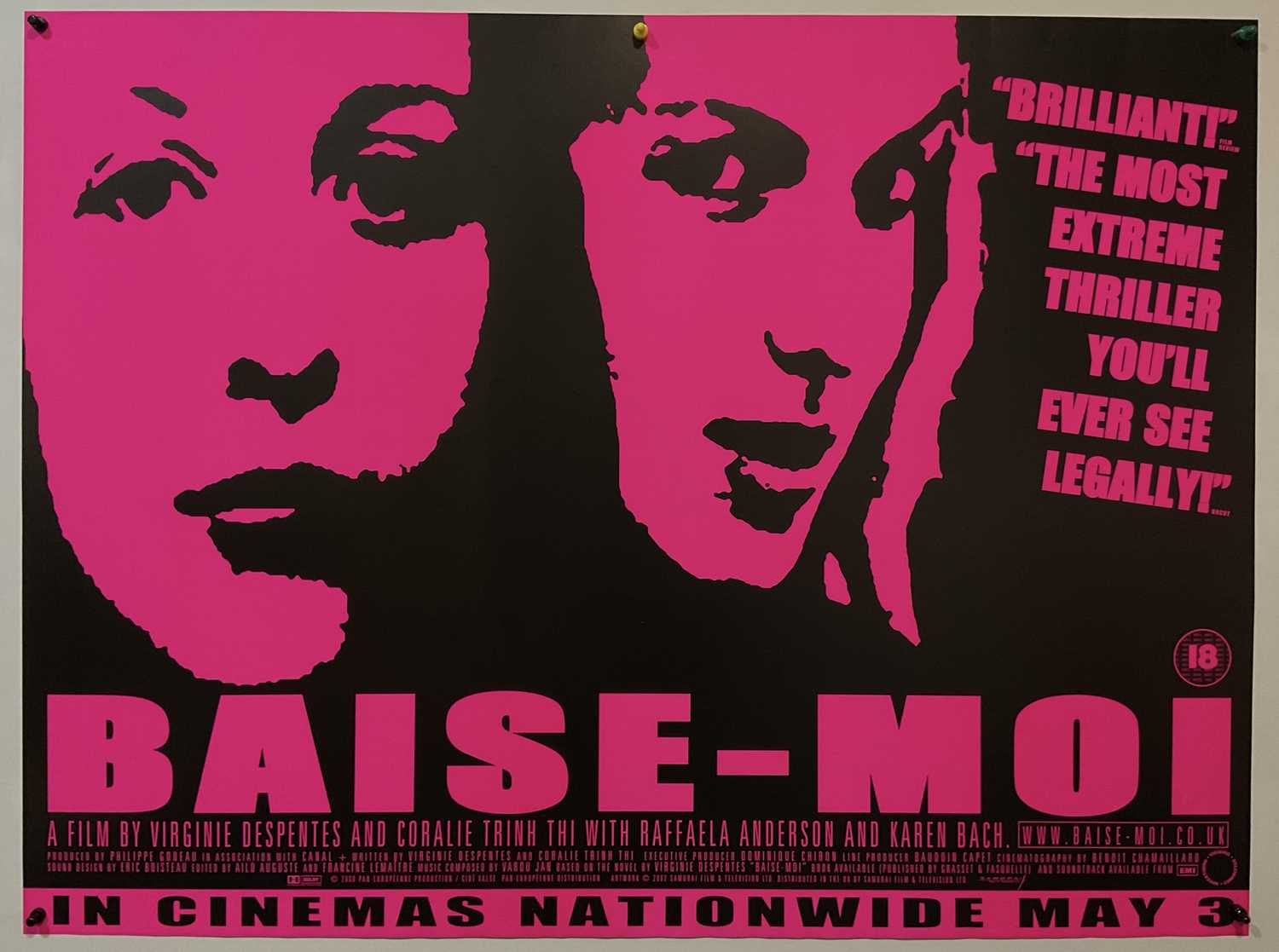 Lot 246 - BAISE-MOI (2000) UK quad film poster from the...