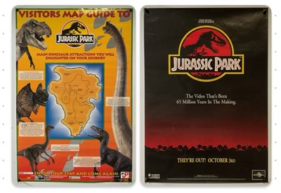 Lot 13 - JURASSIC PARK (1993) Video release film poster...