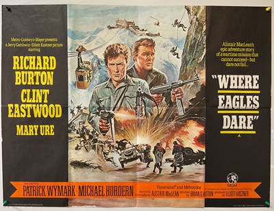Lot 201 - WHERE EAGLES DARE (1968) UK quad, 1972...