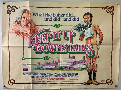 Lot 249 - KEEP IT UP DOWNSTAIRS (1976) UK quad film...