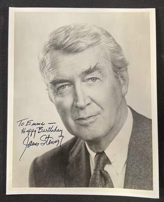 Lot 520 - JAMES STEWART signed 8” x 10” black and white...