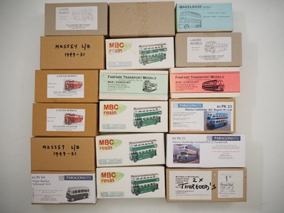 Lot 497 - 1:76 scale unbuilt resin bus kits by various...