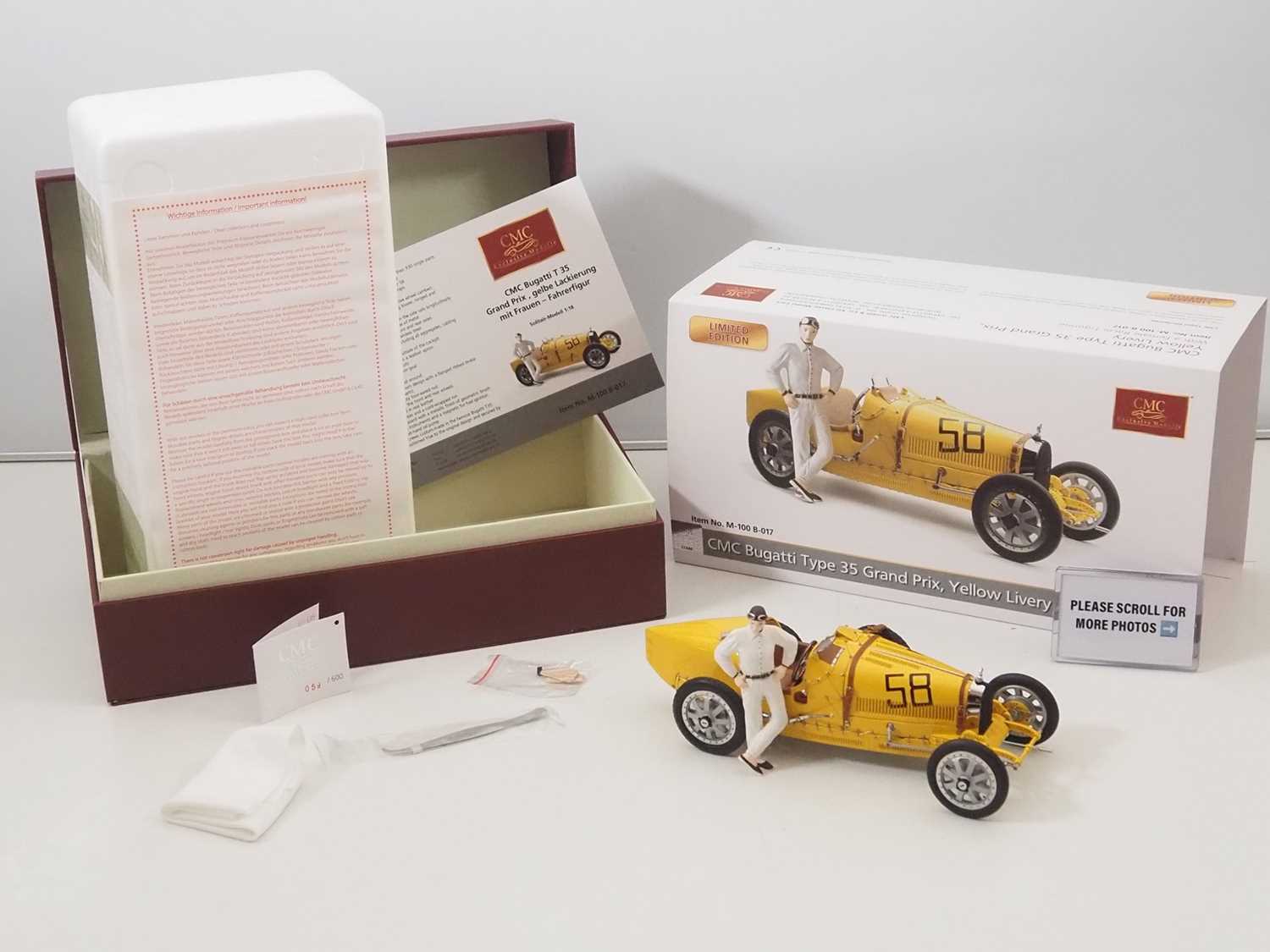 Lot 527 - A CMC M-100-017 1/18 scale diecast Bugatti...