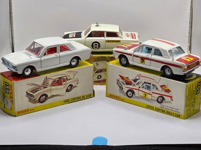 Lot 554 - DINKY - A Ford of diecast Cortinas comprising...