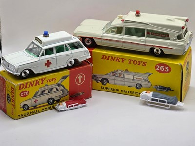 Lot 556 - DINKY - A pair of diecast ambulances...