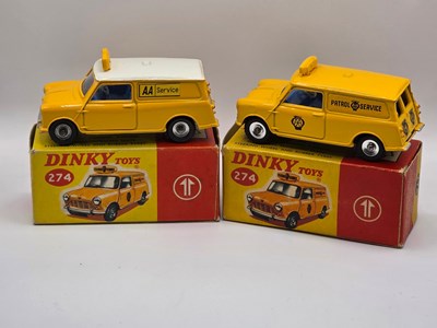 Lot 571 - DINKY - A pair of diecast 274 AA Mini vans...