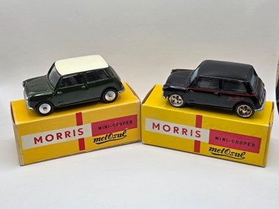 Lot 576 - METOSUL - A pair of diecast #8 Morris Mini...