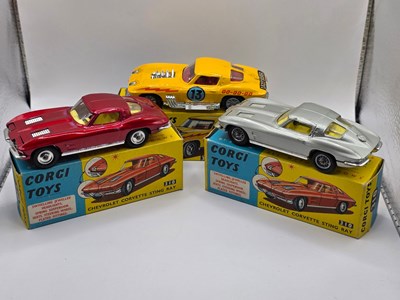 Lot 582 - CORGI - A group of diecast Chevrolet Corvette...