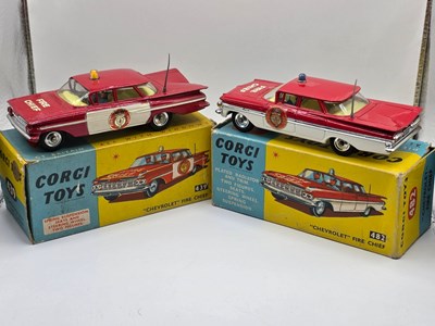 Lot 609 - CORGI - A pair of Chevrolet Fire Chief diecast...