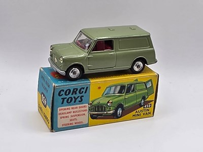 Lot 627 - CORGI 450 Austin Mini Van in metallic green...
