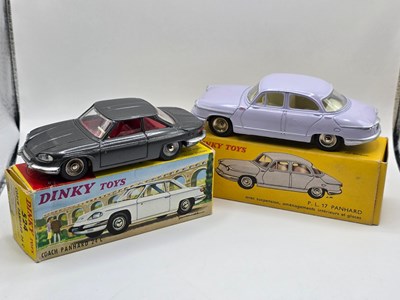Lot 643 - FRENCH DINKY - A pair of Panhard diecast cars...