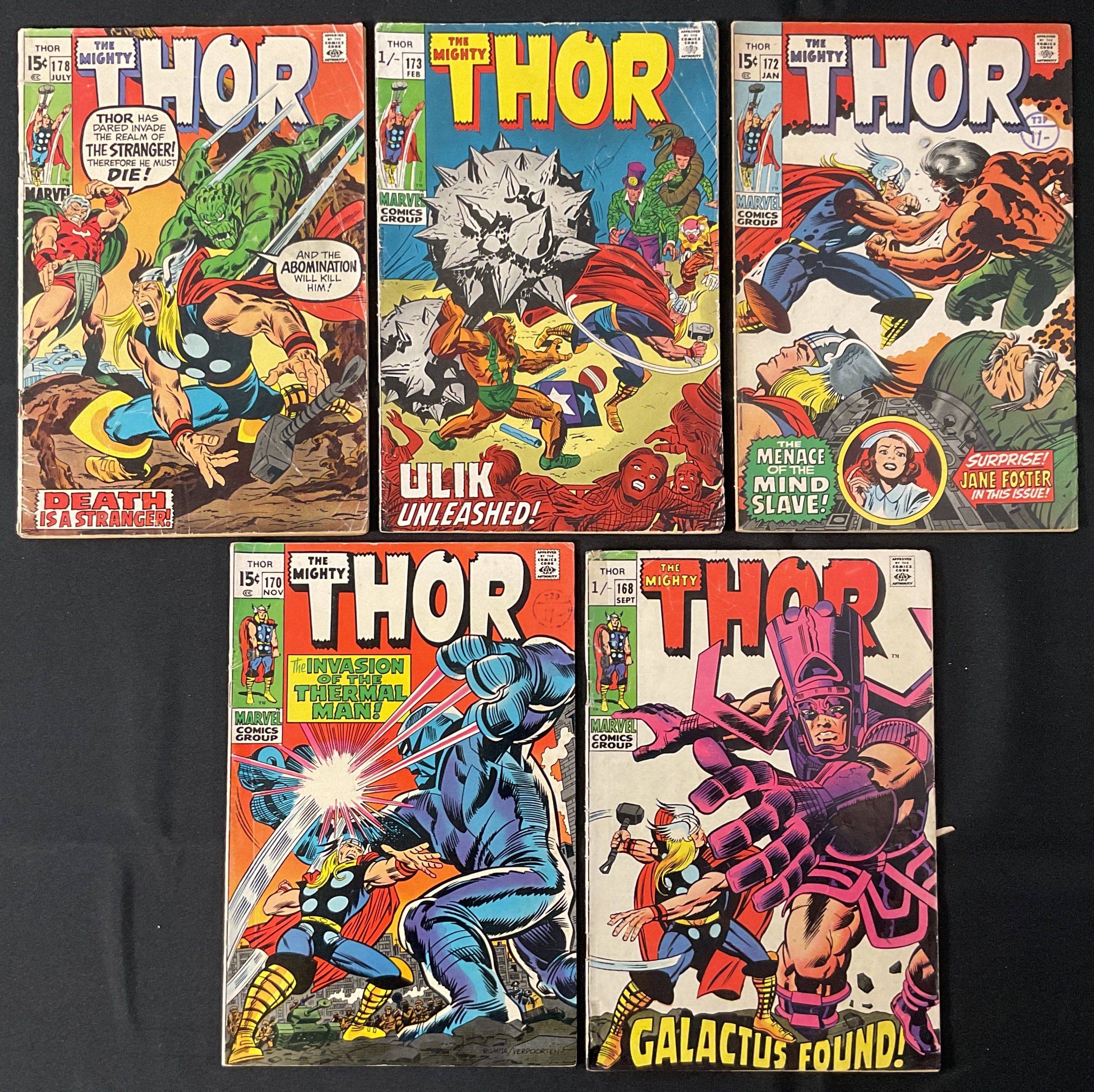 Lot 39 - A group of Silver Age THOR comics #150-153,