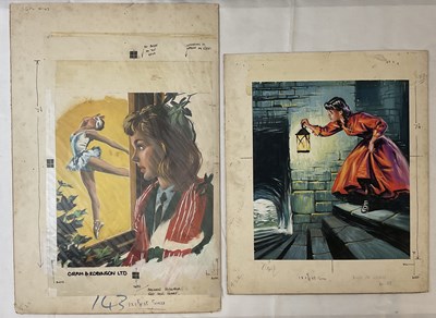 Lot 178 - A pair of original comic book painted cover...