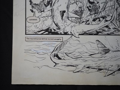 Lot 88 - ORIGINAL HOOKJAW SPLASH-PAGE ART FROM ACTION...