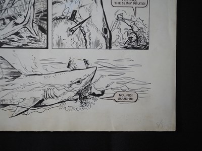 Lot 88 - ORIGINAL HOOKJAW SPLASH-PAGE ART FROM ACTION...