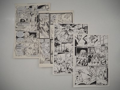 Lot 100 - ORIGINAL MARVEL UK ART PAGES (4 in Lot) - Four...