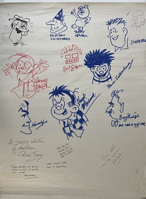 Lot 325 - A large page signed by multiple British comic...