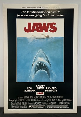 Lot 351 - JAWS (1975) Reproduction US one sheet movie...