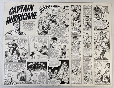 Lot 409 - CAPTAIN HURRICANE - 4 pages of original comic...