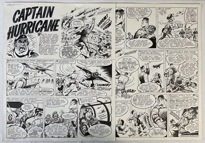 Lot 410 - CAPTAIN HURRICANE - 4 pages of original comic...