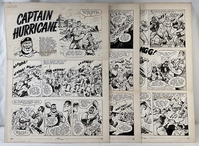 Lot 411 - CAPTAIN HURRICANE - 3 pages of original comic...