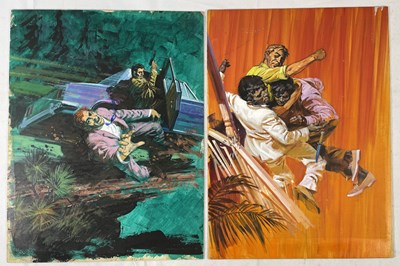 Lot 71 - A pair of painted original comic book art...