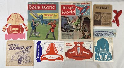 Lot 102 - A small group of comic book free gifts gliders...